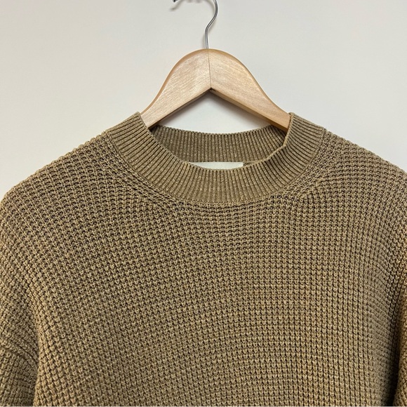 Buck Mason Seafarer Shrunken Waffle Knit Sweater Cedar 100% Cotton Small $188 - Picture 4 of 11